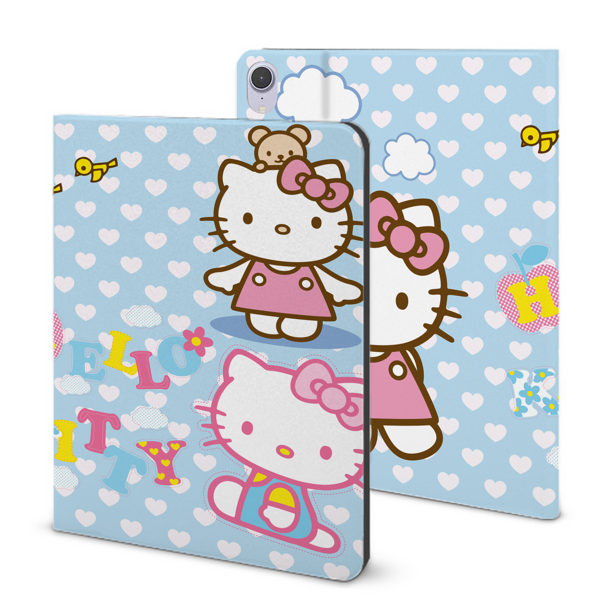 （画像用） Hello Kitty ハローキティ IPad ケース ブック型 PUレザー TPU 耐衝撃 軽量 薄型 ペン収納なし 全面保護 IPad 各モデル対応